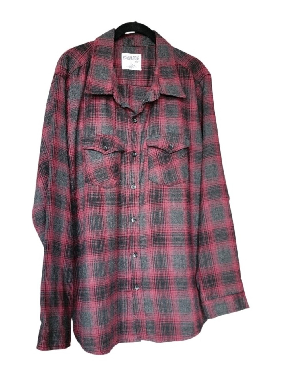 Men's Red Plaid Button-Down Shirt - Western Pocket Style